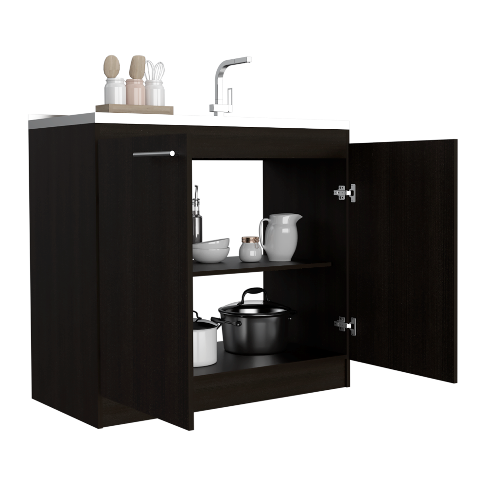 Mueble Inferior Manchester Color Wengue Para Cocina