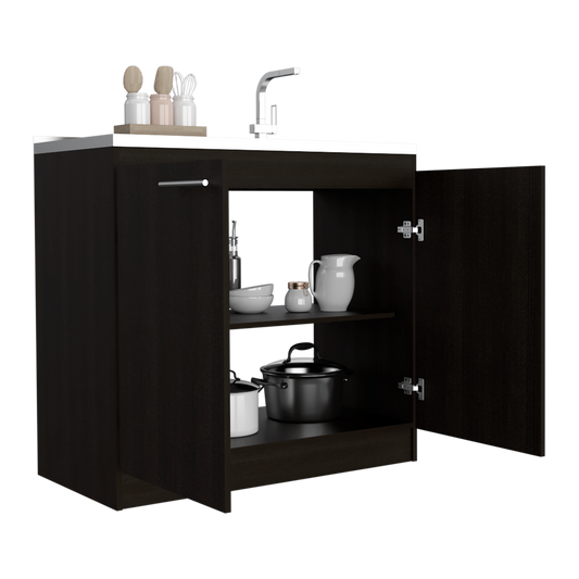 Mueble Inferior Manchester Color Wengue Para Cocina