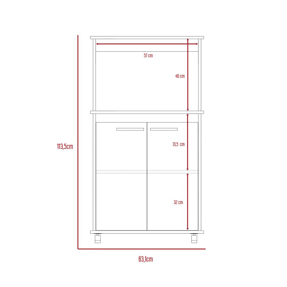 Auxiliar Microondas Manchester Color Blanco Para Cocina