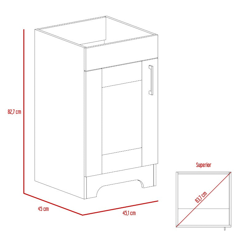 Mueble de Lavamanos Barcelona Color Coñac Para Baño