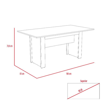 Mesa de Comedor Classic Color Habano Para Sala De Estar