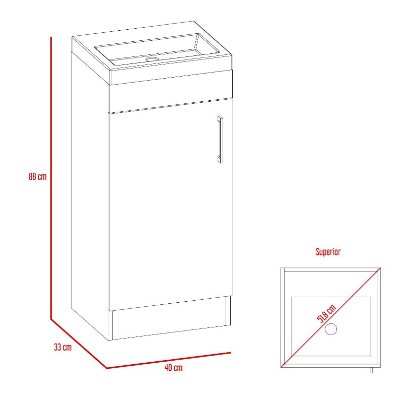 Mueble de Lavamanos Madrid Color Miel Para Baño