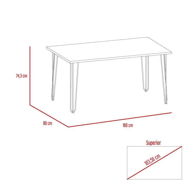 Mesa de Comedor Vassel Color Miel Para Sala De Estar