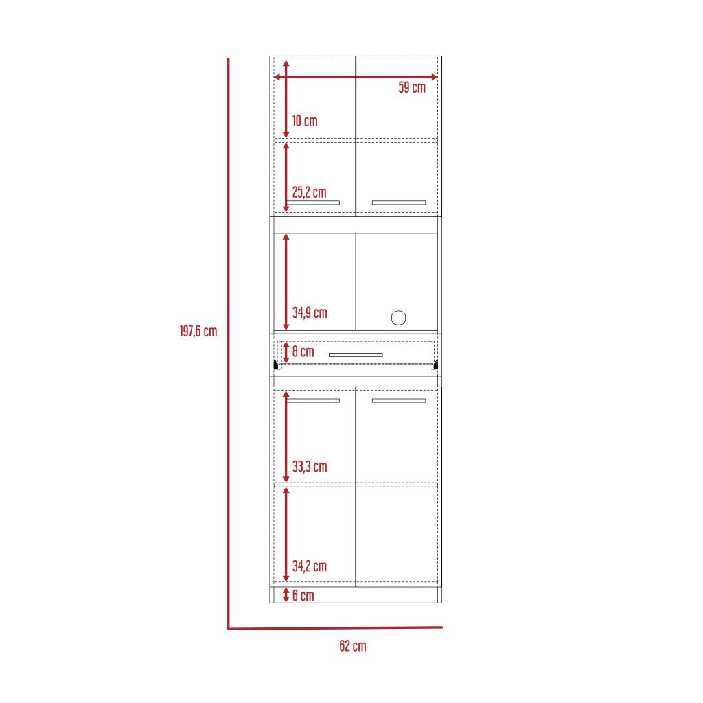 Auxiliar Microondas Alto Manchester Color Wengue Para Cocina