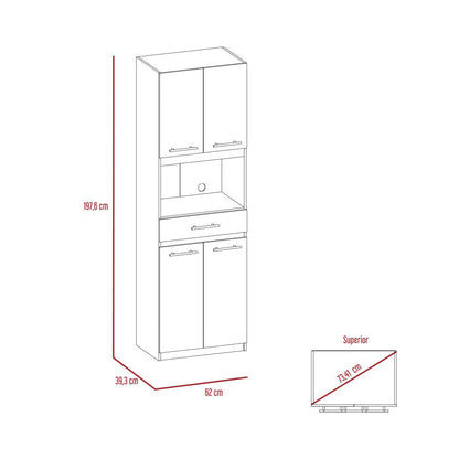 Auxiliar Microondas Alto Manchester Color Wengue Para Cocina