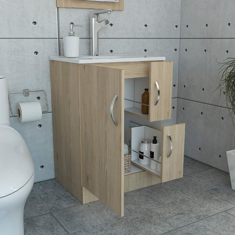 Mueble de Baño Vanguard Color Rovere y Blanco Para Baño