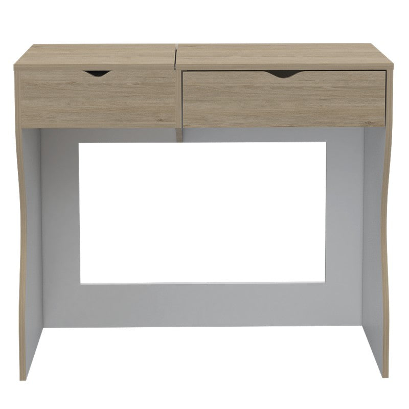 Mueble de Tocador Perla Color Rovere y Blanco Para Dormitorio