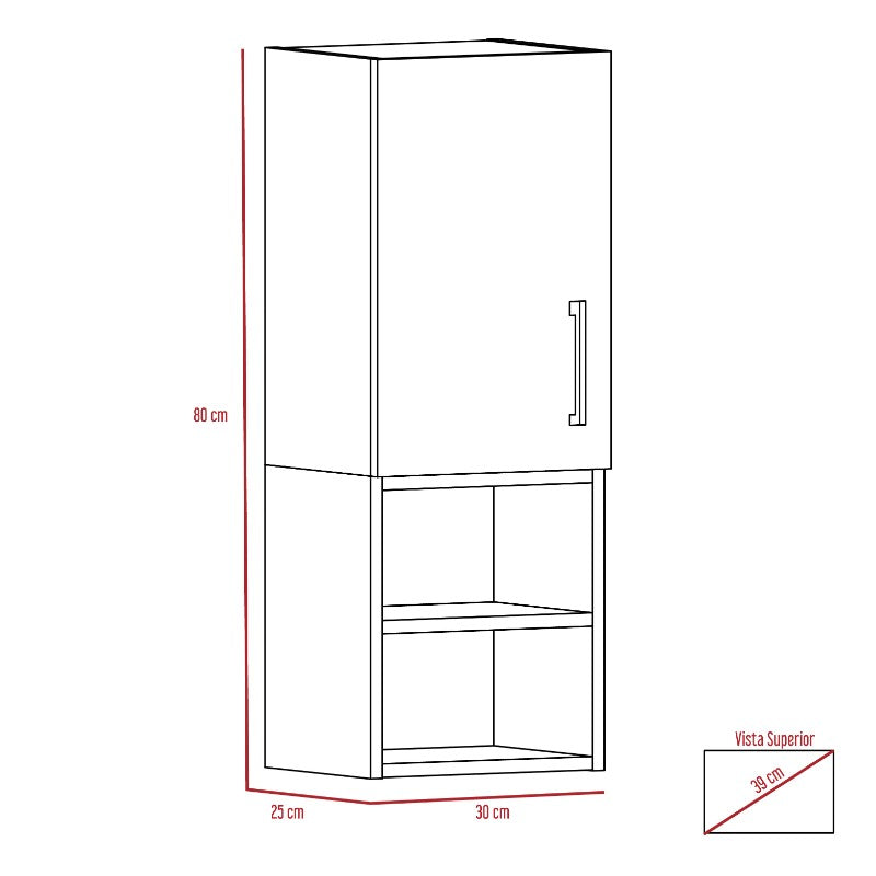 Mueble Auxiliar Madrid Color Wengue y Plomo Para Baño