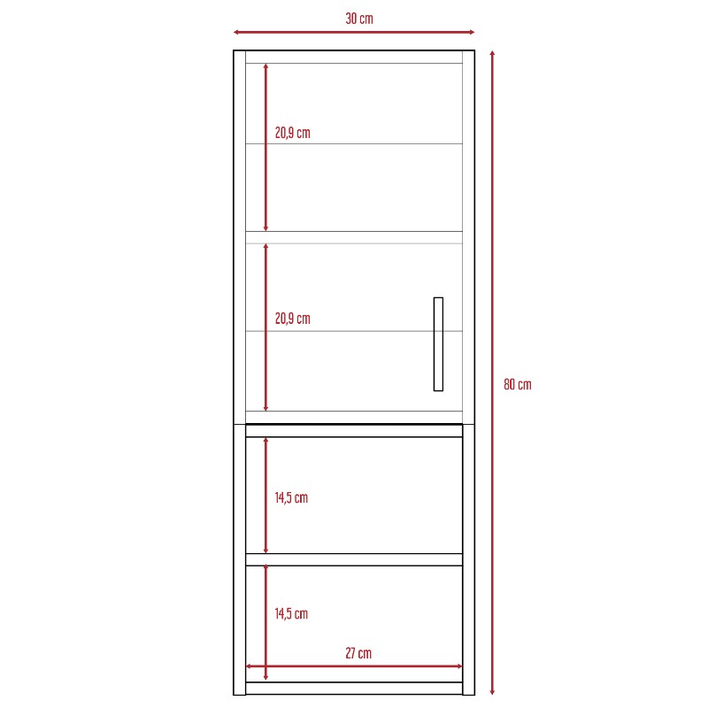 Mueble Auxiliar Madrid Color Wengue y Plomo Para Baño