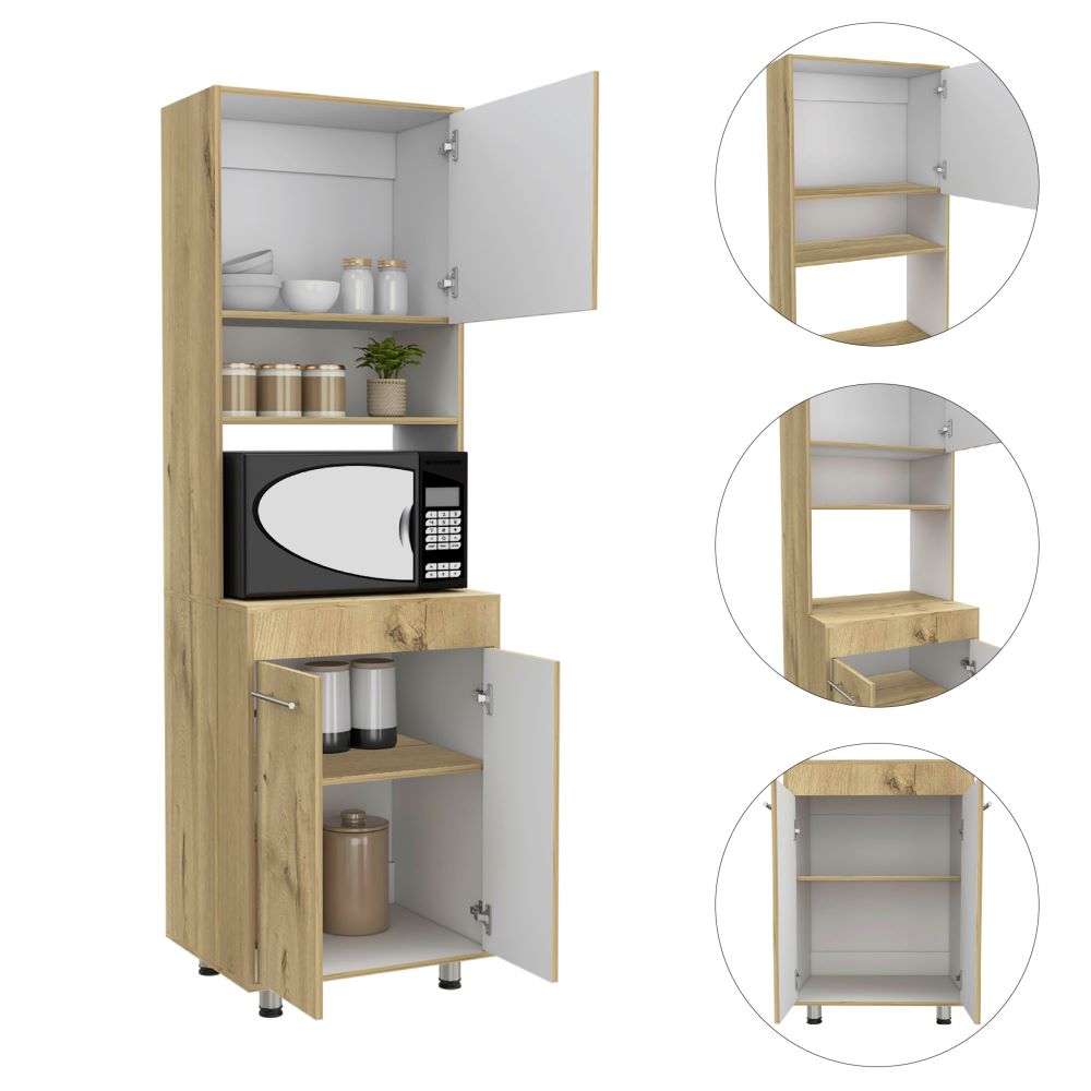 Modulo Kitchen Orion Color Duna y Blanco Para Cocina