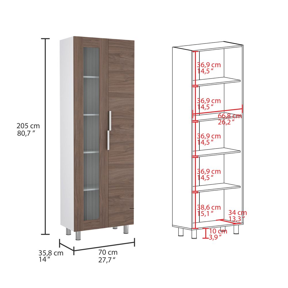 Mueble Alacena Fendi Color Blanco Marqueza y Castaño Para Cocina