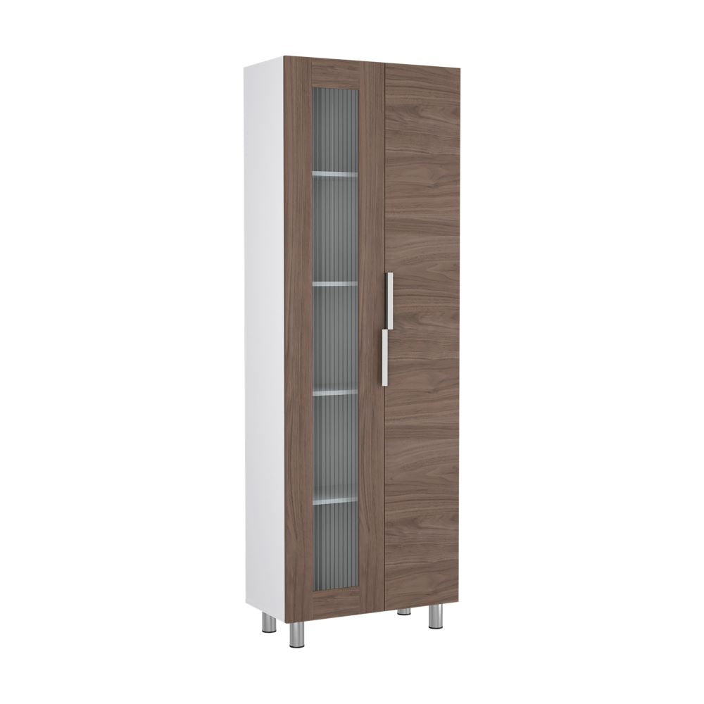 Mueble Alacena Fendi Color Blanco Marqueza y Castaño Para Cocina