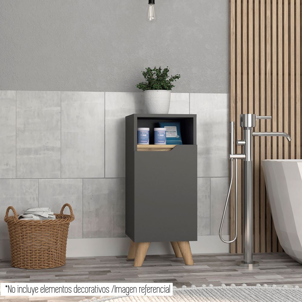 Mueble Auxiliar para Baño Laurent Color Plomo y Duna Para Baño