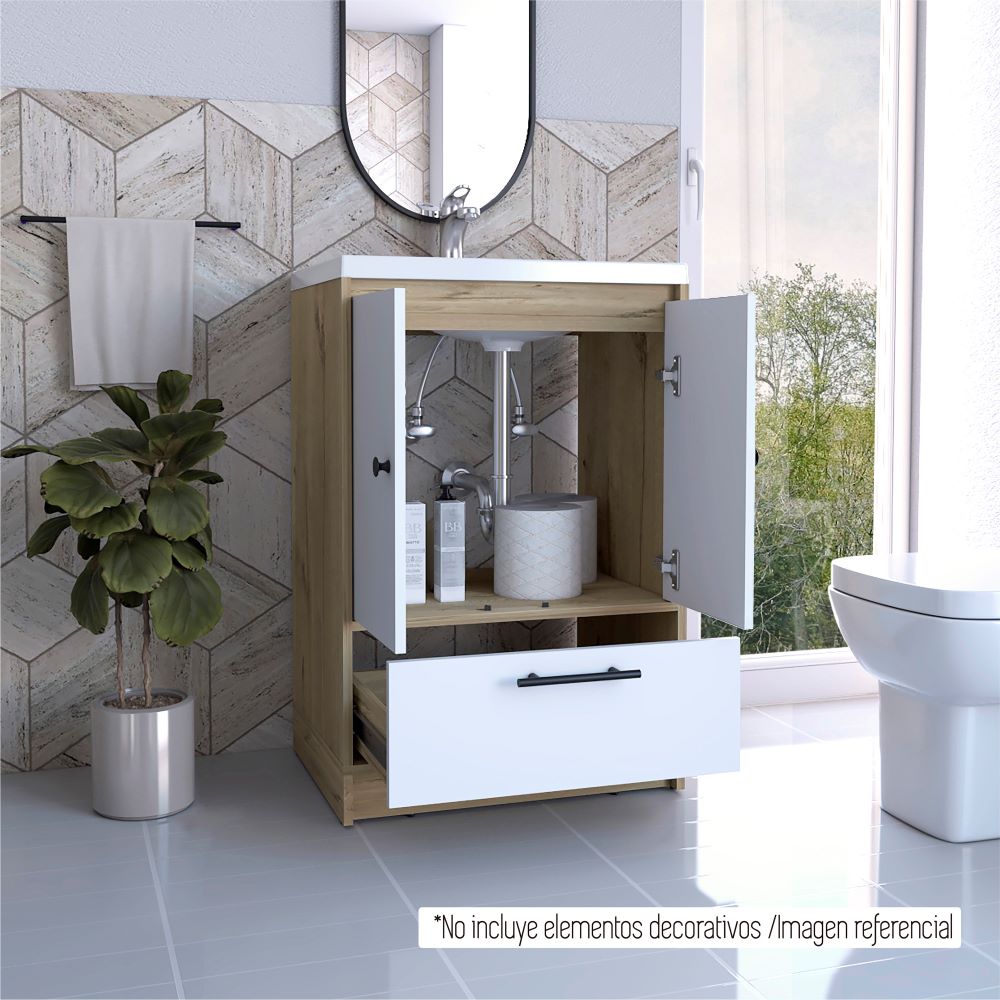Mueble Optimizador Lavamanos Color Bath Bi Color B Para Baño