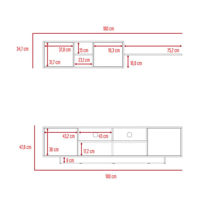 Mueble de Salón Color Agata Blanco y Duna Para Sala De Estar