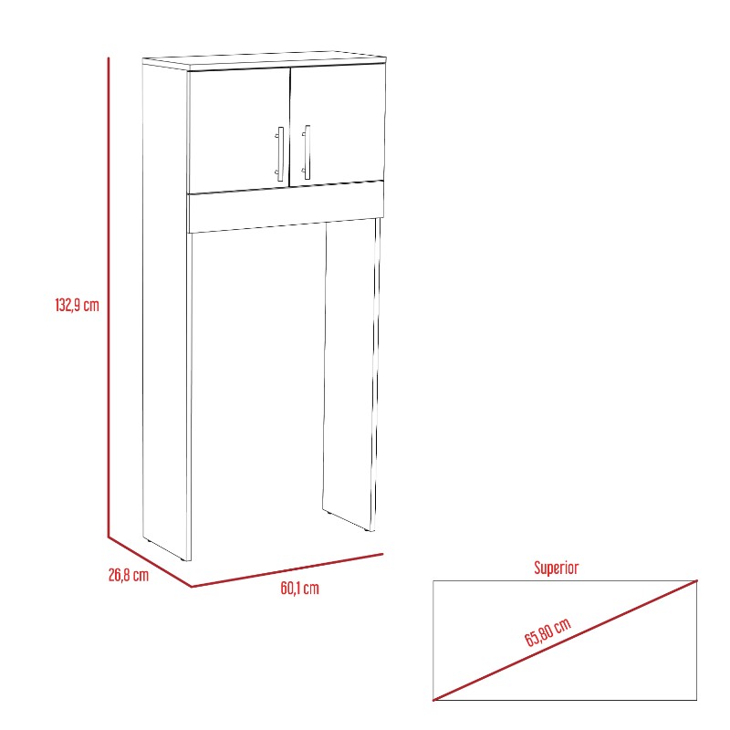 Optimizador Baño Bath Color Rovere y Blanco Para Baño