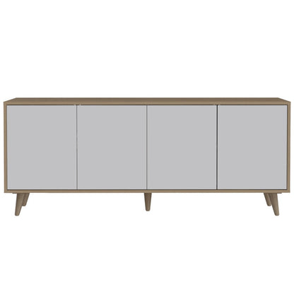 Rack TV Bora Color Rovere y Blanco Para Sala De Estar