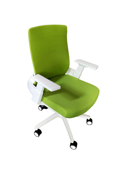 Silla Ejecutiva Chloe Color Blanco y Verde Para Oficina