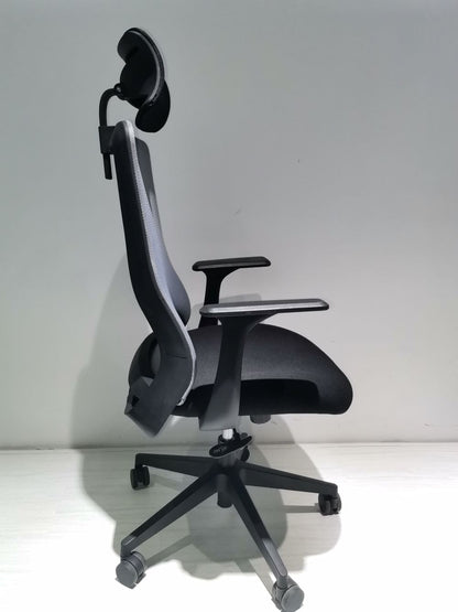 Silla Escritorio Livia Color Negro y Gris Para Oficina