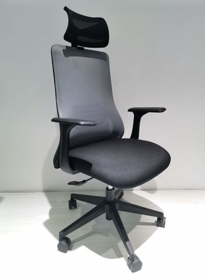 Silla Escritorio Livia Color Negro y Gris Para Oficina