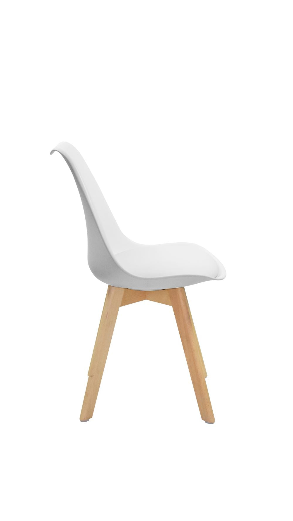 Silla Wood Color Blanco y Café Claro Para Sala De Estar
