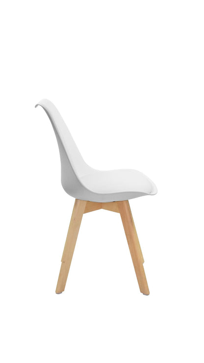 Silla Wood Color Blanco y Café Claro Para Sala De Estar