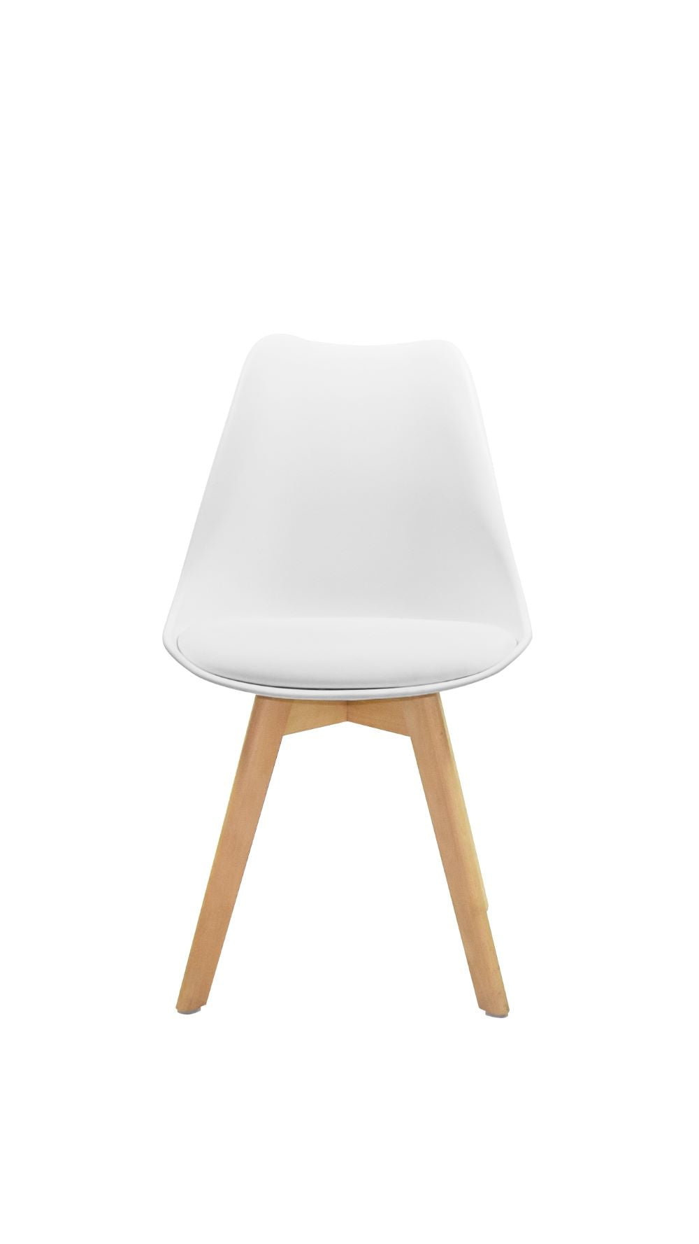 Silla Wood Color Blanco y Café Claro Para Sala De Estar
