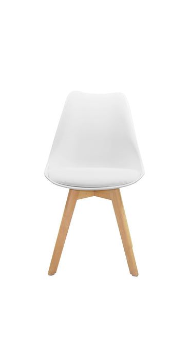 Silla Wood Color Blanco y Café Claro Para Sala De Estar