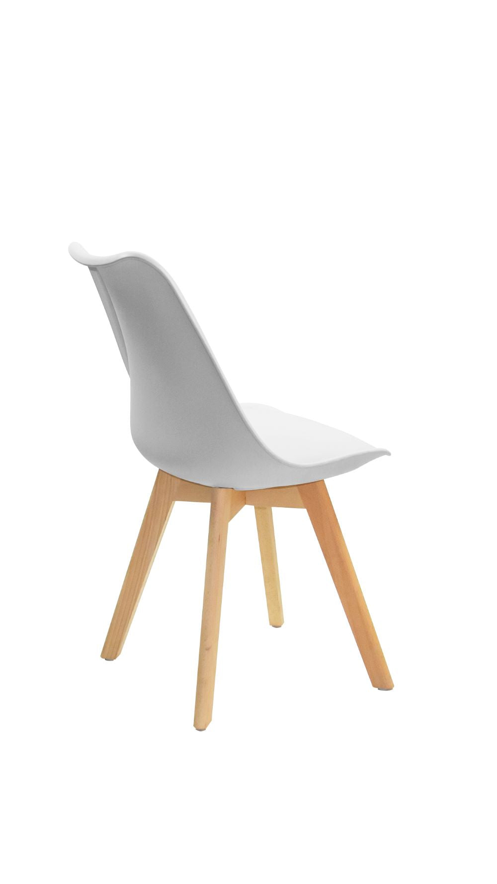 Silla Wood Color Blanco y Café Claro Para Sala De Estar