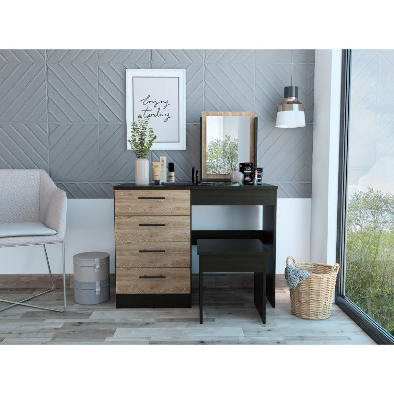 Mueble de Tocador Kaia Color Wengue y Miel Para Dormitorio