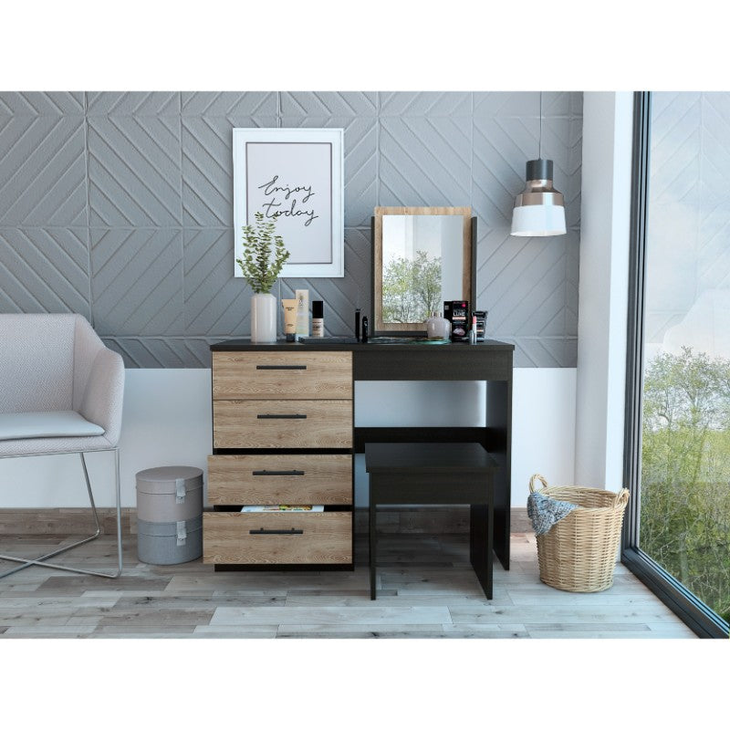 Mueble de Tocador Kaia Color Wengue y Miel Para Dormitorio