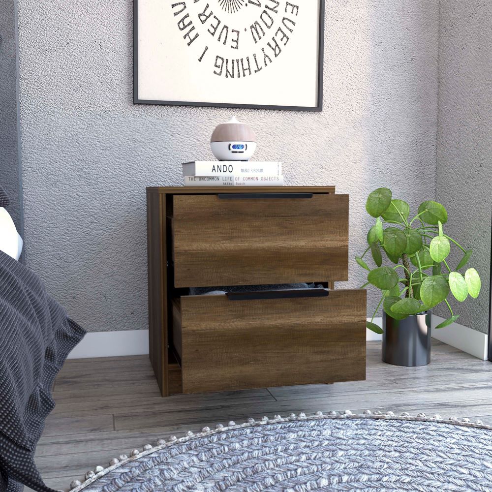 Velador Kaia Color Caramelo y Wengue Para Dormitorio