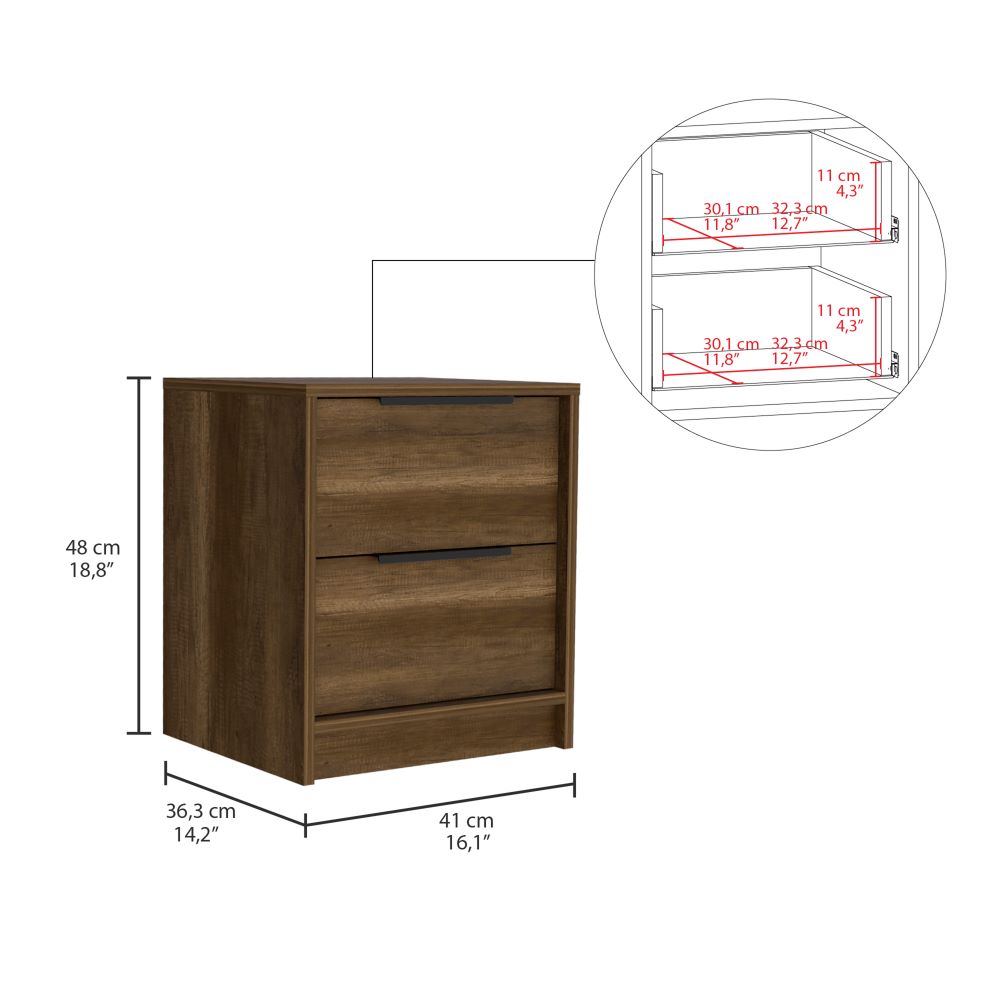 Velador Kaia Color Caramelo y Wengue Para Dormitorio