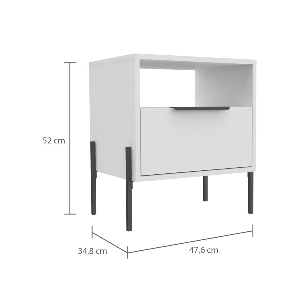 Velador White Collection Color Blanco Para Dormitorio