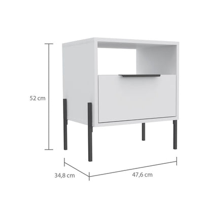 Velador White Collection Color Blanco Para Dormitorio